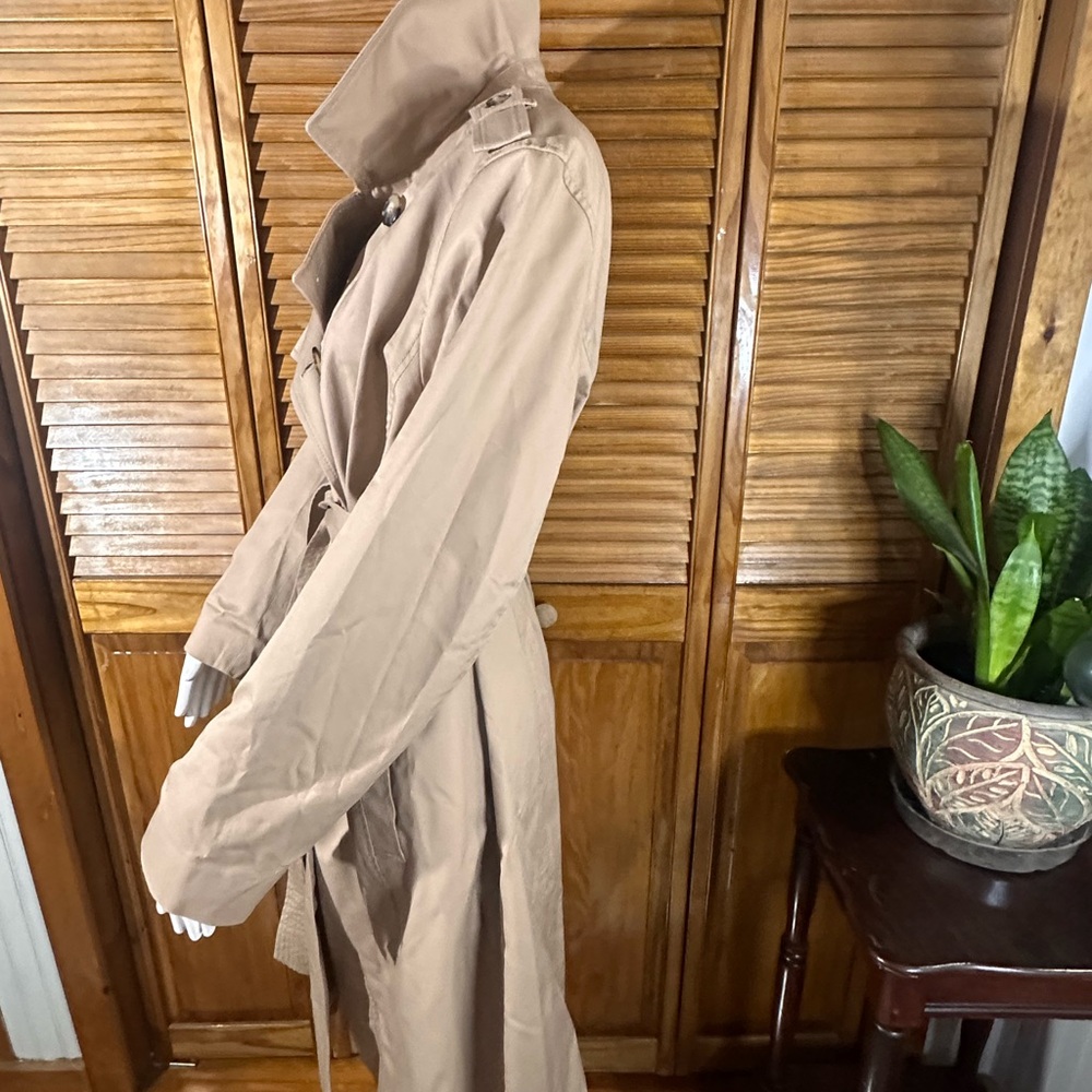 Talbots Tan Belted Trench Coat-1X - Picture 7 of 9